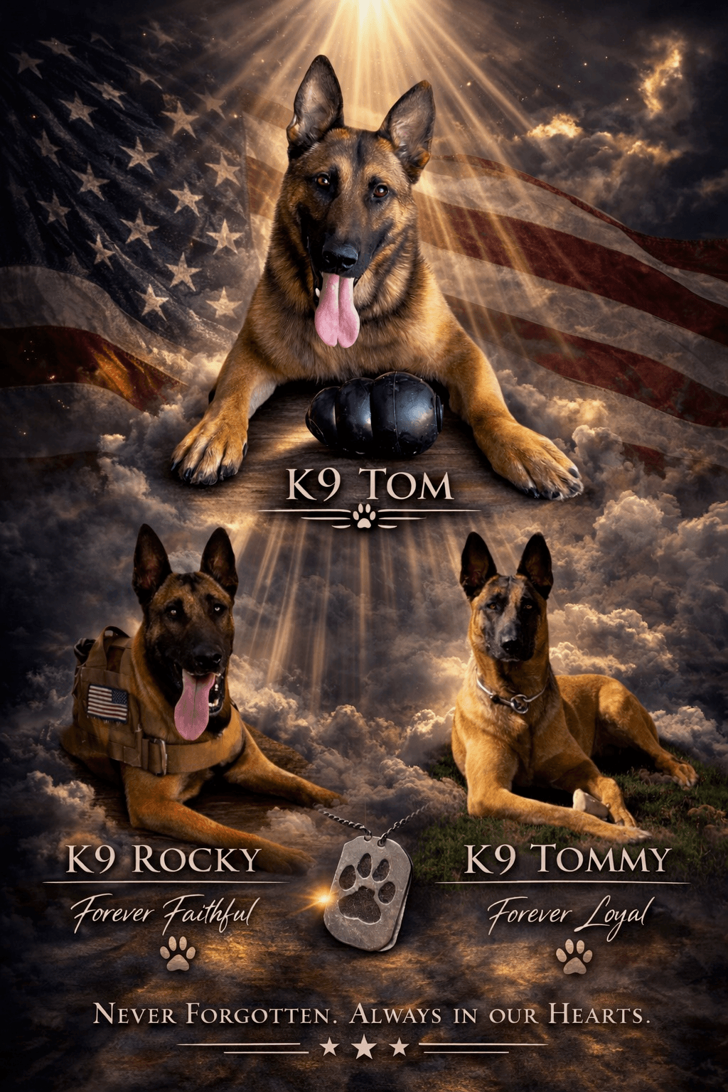 K9 Memorial - Tom, Rocky, Tommy